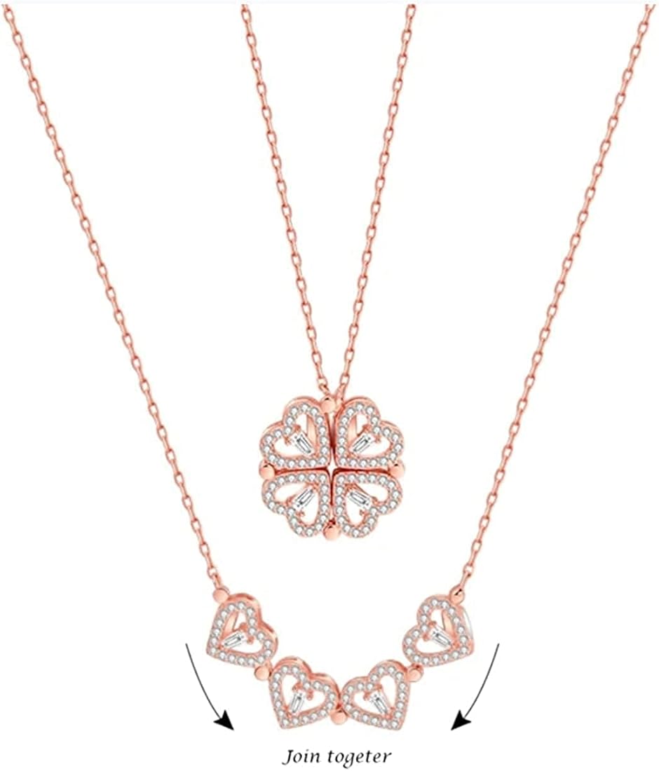 Luxe Hearts Clover Necklace
