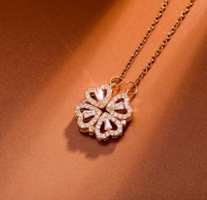 Luxe Hearts Clover Necklace