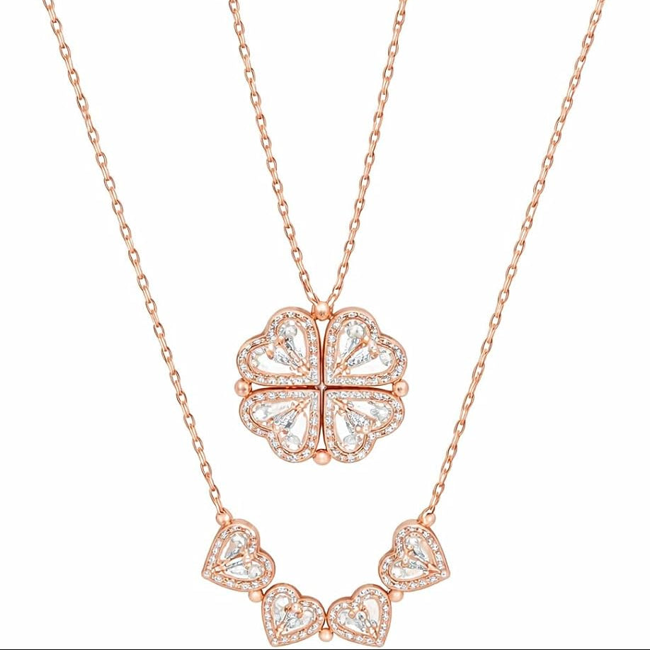 Luxe Hearts Clover Necklace