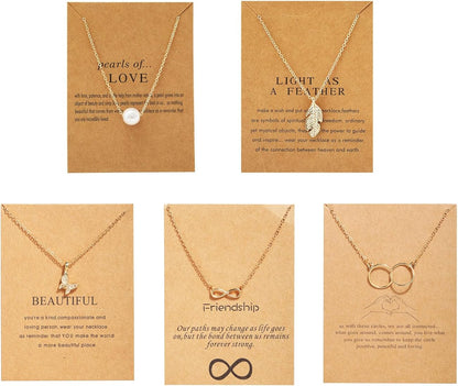 ZALVORA 5 Pcs Pendant Necklace Combo