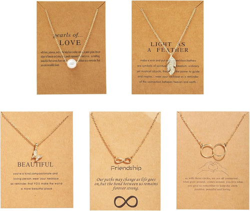 ZALVORA 5 Pcs Pendant Necklace Combo