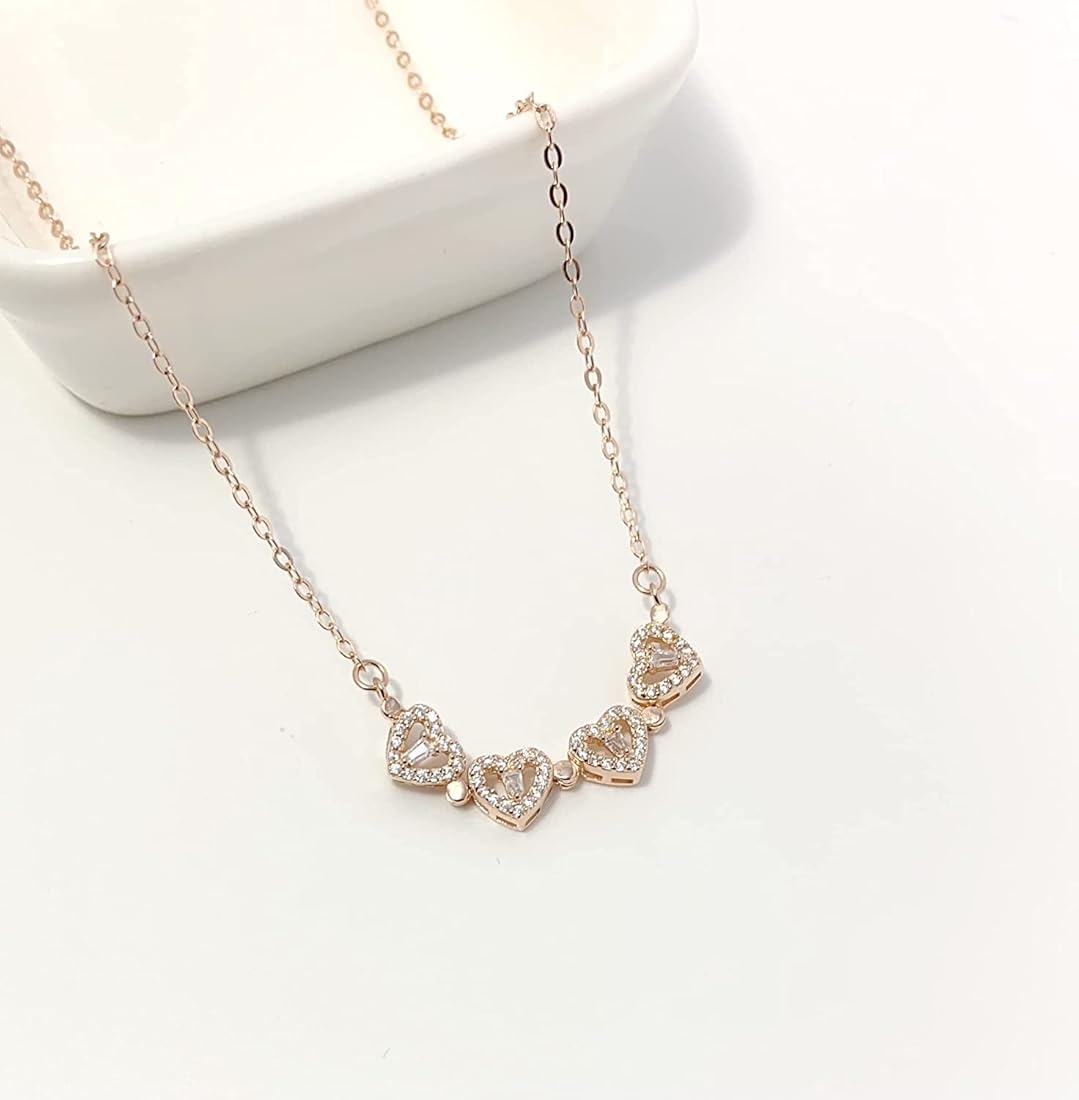 Luxe Hearts Clover Necklace