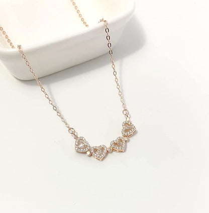 Luxe Hearts Clover Necklace